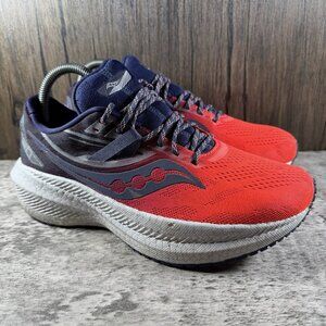 Saucony Triumph 20 ViZiPRO Womens Size 8.5 Crimson Navy Running Shoes Sneakers